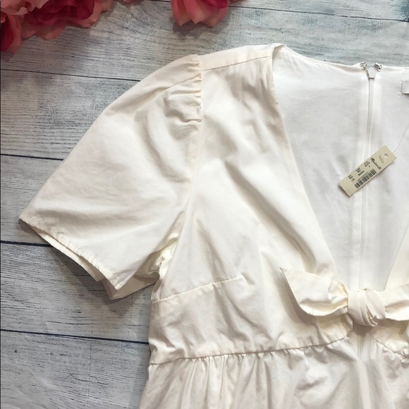 NWT Madewell Tie Front Crepe Fit Flare Mini Dress - Picture 6 of 12